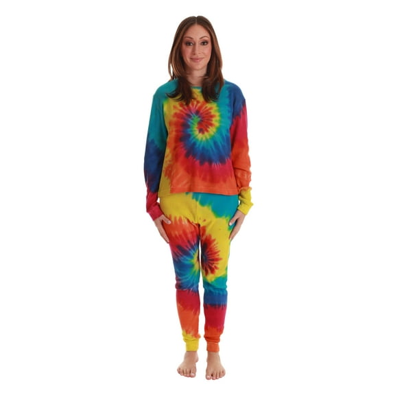 Just Love Family Thermal Sets Tie dye (Tie Dye Bold Bright -Women, Women 3X)
