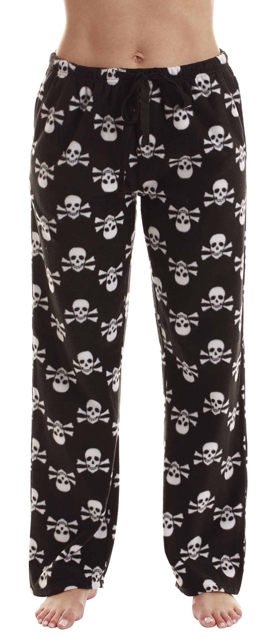 Just Love Fleece Pajama Pants for Women Sleepwear PJs (Black - Skull ...