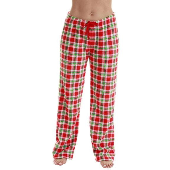 Just Love Fleece Pajama Pants for Women Sleepwear PJs (Festive Plaid, X-Small)