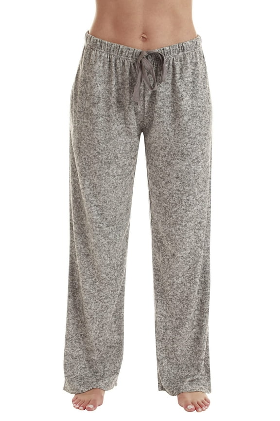 Fleece Pajama Pants for Women Sleepwear PJs (Grey - Hacci Fabric, 3X)