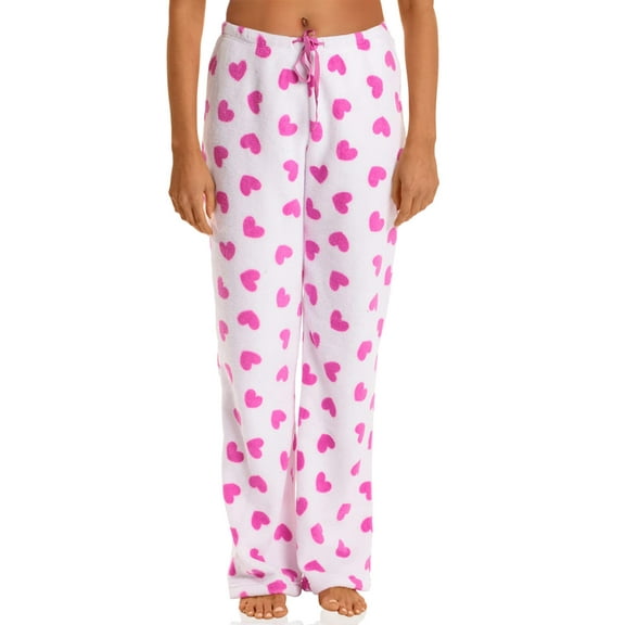 Just Love Fleece Pajama Pants for Women Sleepwear PJs (Heart - Fuchsia White, 3X)