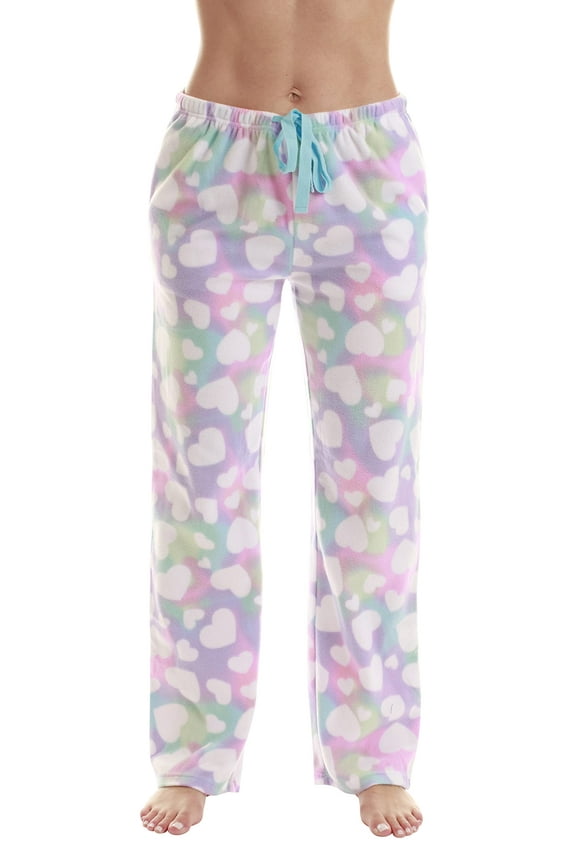 Fleece Pajama Pants for Women Sleepwear PJs. (Multi Rainbow, X-Large)