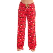 Just Love Fleece Pajama Pants for Women Sleepwear PJs (Red - Xmas Lights, 1X)