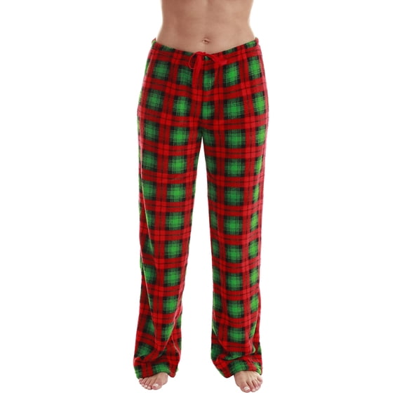 Just Love Fleece Pajama Pants for Women Sleepwear PJs (Xmas Plaid, 1X)