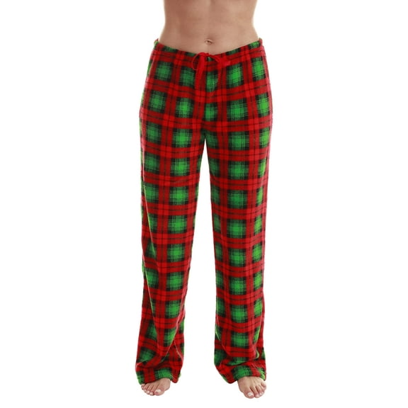 Just Love Fleece Pajama Pants for Women Sleepwear PJs (Xmas Plaid, Medium)