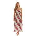 thumbnail image 1 of Just Love Floral Print Tube Sundress Swimwear Cover Up Summer Dress for Women (White with Little Floral - Purple, X-Large), 1 of 3