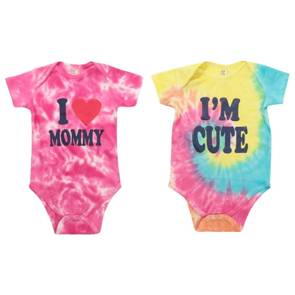 Just Love Girls Bodysuits (Pack of 2) 1900 (Girls 6-9 Months, Mommy and Tie Dye)