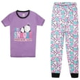 thumbnail image 1 of Just Love Girls Cotton Pajama Set, 7-8 Years, Cute Prints, Comfortable Sleepwear, White, 1 of 1