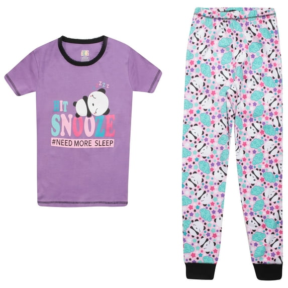 Just Love Girls More Sleep Panda Pattern Short Sleeve Cotton Comfortable Sleepwear Pajama Sets