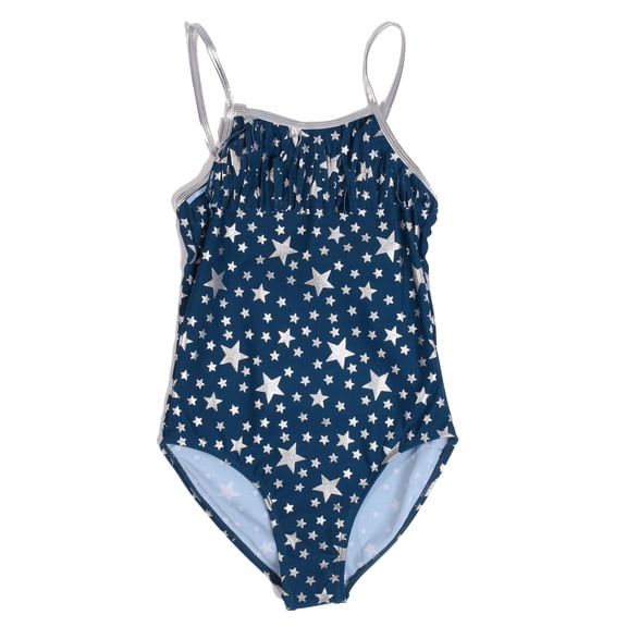 Just Love Girls One Piece Bathing Suits Swimwear for Girl 86692-10411-7-8 (Navy - Silver Stars, Girls 4)