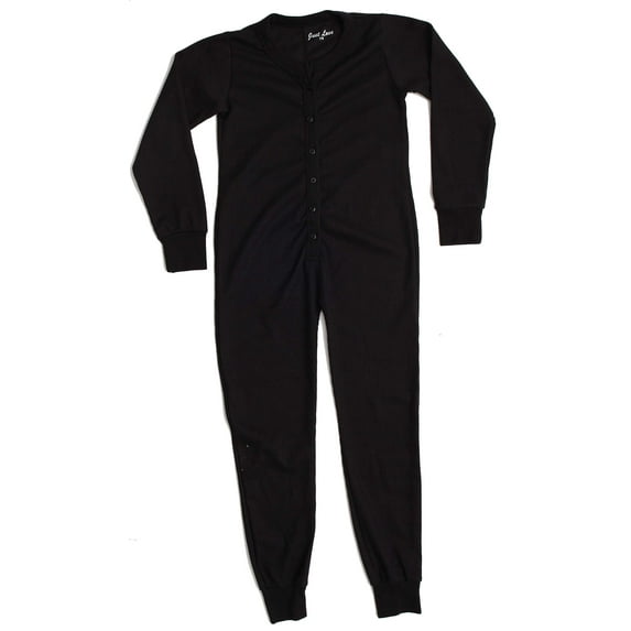 Just Love Girls Thermal Union Suit - Warm and Comfortable Base Layer for Cold Weather (Black, 14-16 Years)