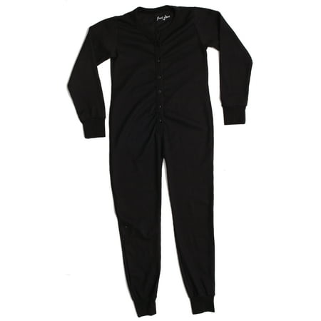 Just Love Girls Thermal Union Suit - Warm and Comfortable Base Layer for Cold Weather (Black, Girls 7-8)