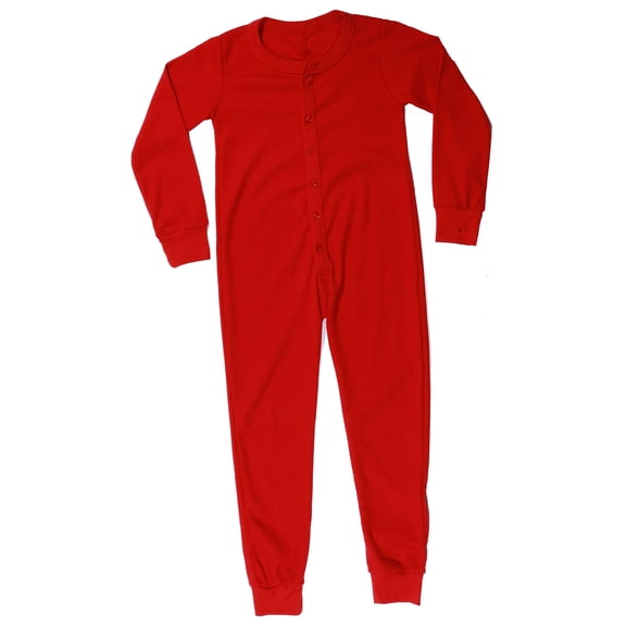Just Love Girls Thermal Union Suit - Warm and Comfortable Base Layer for Cold Weather (Red, 10-12 Years)