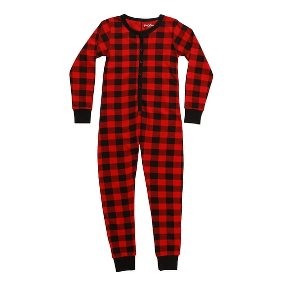 Just Love Girls Thermal Union Suit - Warm and Comfortable Base Layer for Cold Weather (Red, Girls 7-8)
