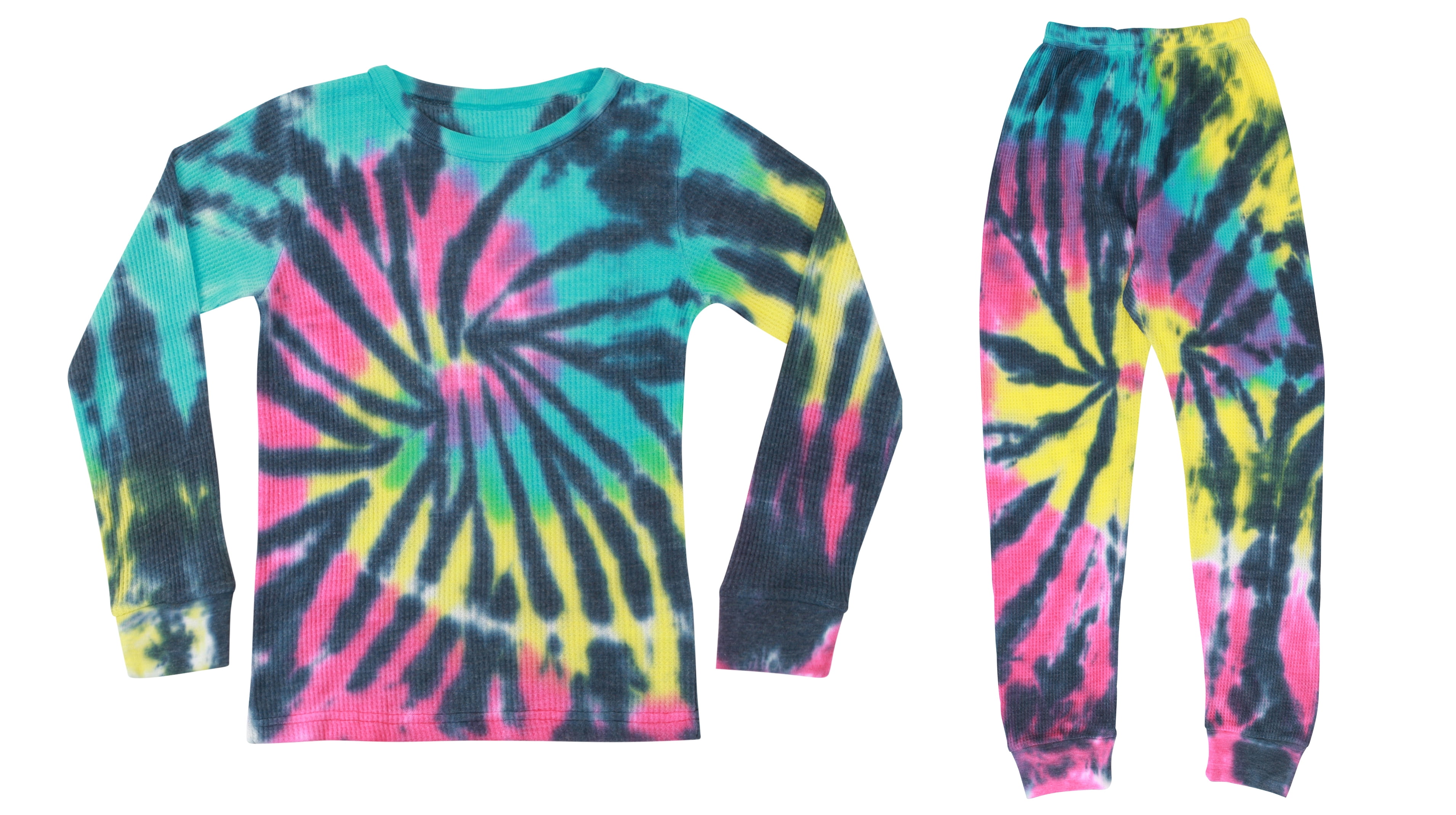 Just Love Girls Tie Dye Two Piece Thermal Underwear Set (Tie Dye Blue