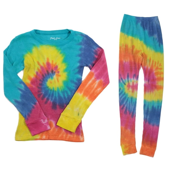 Just Love Girls Tie Dye Two Piece Thermal Underwear Set (Tie Dye Bright, 7-8)