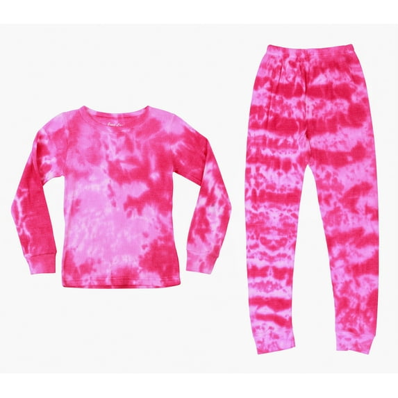 Just Love Girls Tie Dye Two Piece Thermal Underwear Set (Tie Dye - Pink, 7-8)