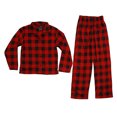 thumbnail image 1 of Just Love Girls Velour Pajama Coat Sets (Red - Buffalo Plaid, 5-6), 1 of 1