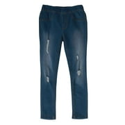 Just Love Girls Woven Denim Jegging 29693-MDDEN-8 7, Medium Denim Ripped Jegging