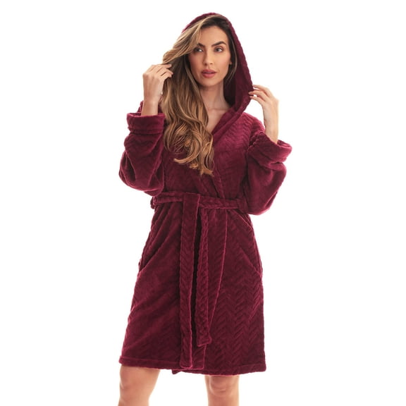 Just Love Women's Hooded Velour Robe – Soft Plush Lounge Robe with Animal Ears