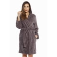thumbnail image 1 of Just Love Hooded Velour Robe for Women with Sherpa Lined Hood (Charcoal With Hood, 1X), 1 of 4
