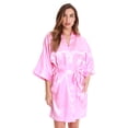 thumbnail image 1 of Just Love Hooded Velour Robe for Women with Sherpa Lined Hood (Satin - Pink, Small), 1 of 3