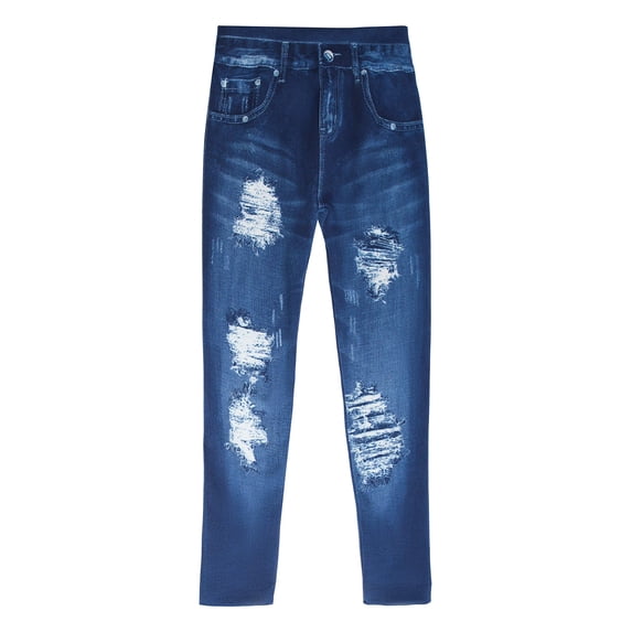 Just Love Jeggings for Girls Comfortable Seamless Printed Leggings (Distressed Finish 2, 10-12 Years)