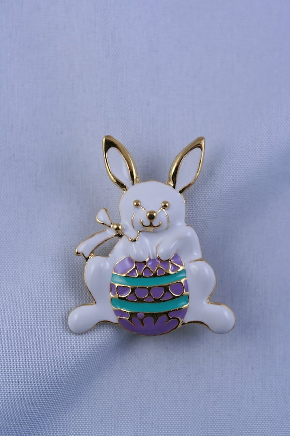 Bunny Rabbit Pin Brooch, Easter Bunny Pin, Easter Jewelry