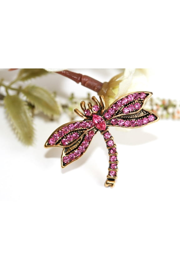 Dragonfly Brooch Pin Rhinestone Jewelry