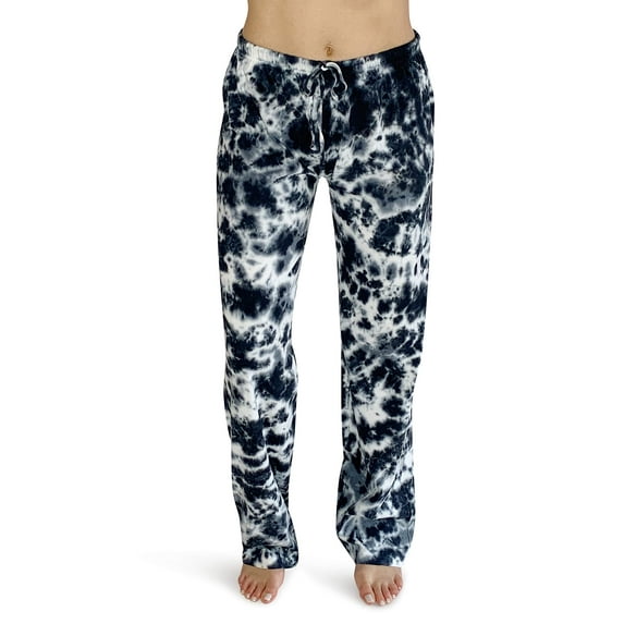 Just Love Ladies Printed Jersey Jogger Pant (Tie Dye Black and White, 3X)
