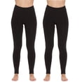 thumbnail image 1 of Just Love Ladies Solid Fleece Lined Seamless Leggings (Pack of 2) 6816-C-XS-S (Black Black, X-Large / XX-Large), 1 of 3