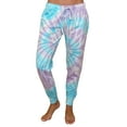 thumbnail image 1 of Just Love Loop Terry Tie Dye Jogger Pants for Women (Terry Fabric Tie Dye Aqua Lilac White, Medium), 1 of 3