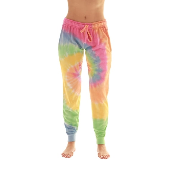 Just Love Loop Terry Tie Dye Jogger Pants for Women (Terry Fabric Tie Dye Pastel Swirl, Large)