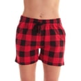 thumbnail image 1 of Just Love Loop Terry Tie Dye Shorts for Women 6923-10642-3X (Red Black Buffalo Plaid, Medium), 1 of 3