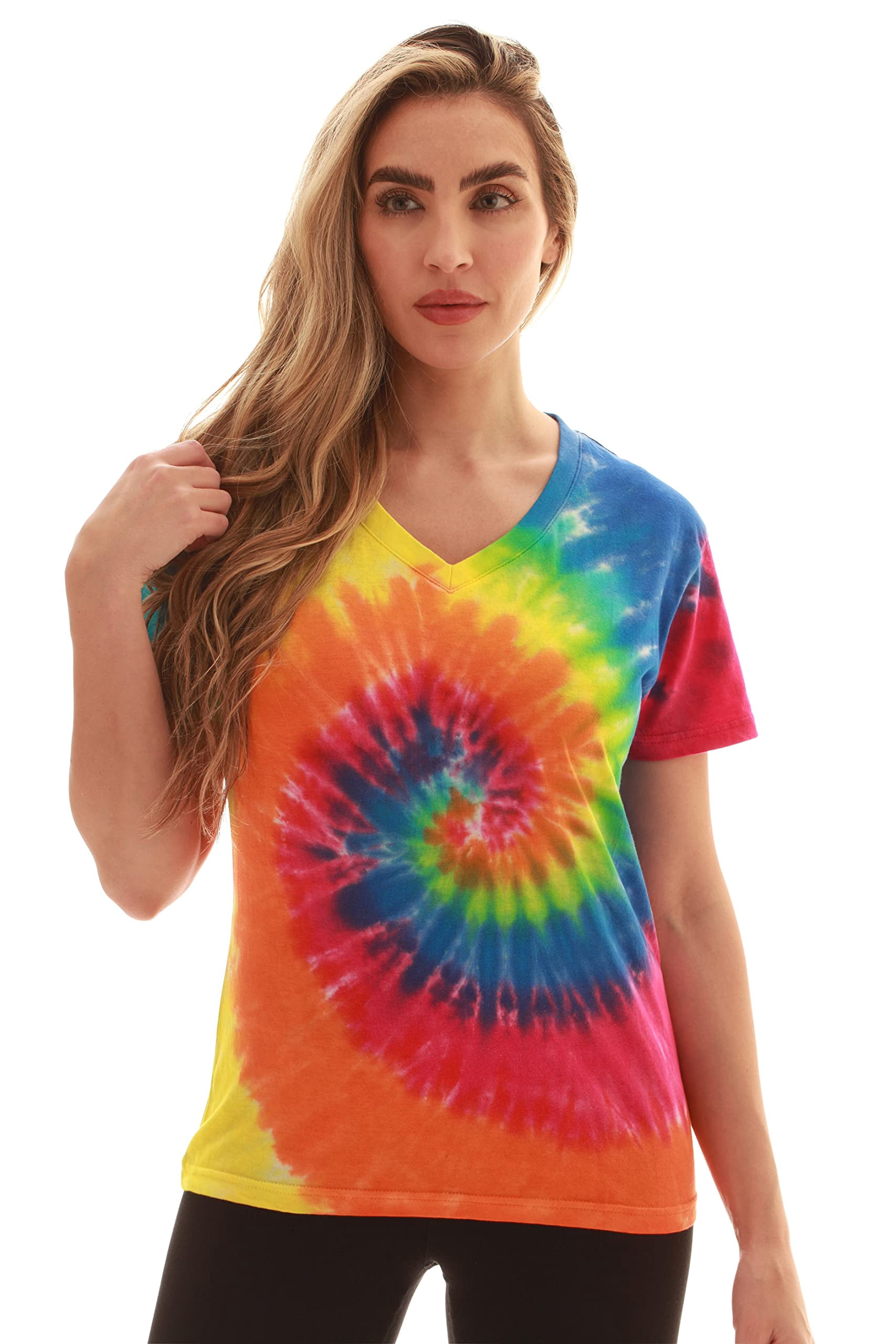 Just Love Loop Terry Tie Dye T-shirt for Women (Tie Dye Bright Swirl