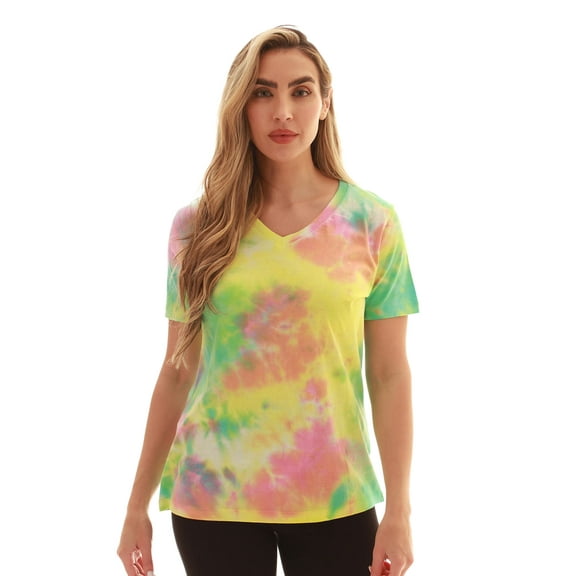 Just Love Loop Terry Tie Dye T-shirt for Women (Tie Dye Multi, Medium)