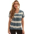 thumbnail image 1 of Just Love Loop Terry Tie Dye T-shirt for Women (Tie Dye Navy Cream, Large), 1 of 3