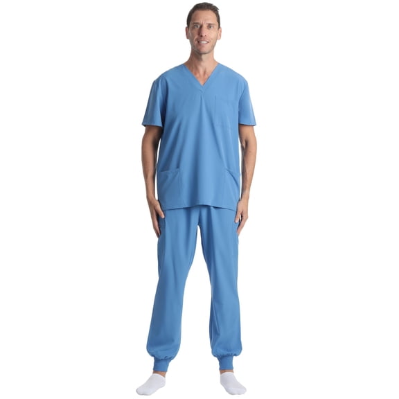 Just Love Men's 2-Piece V-Neck Medical Scrub Set (Ceil Stretch Fabric, 3X-Large)