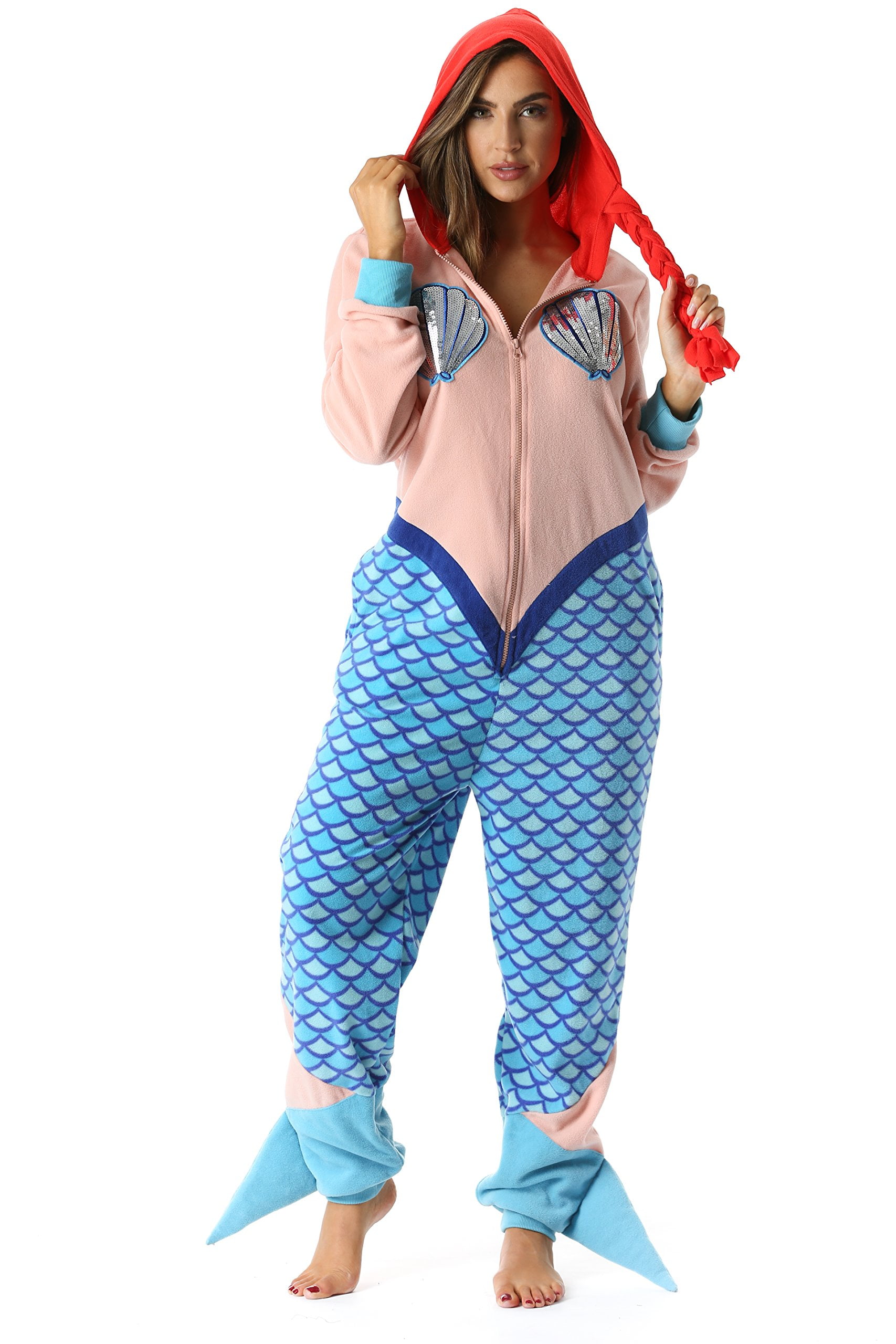 Just Love Mermaid Adult Onesie Womens Pajamas (Mermaid, XX-Large