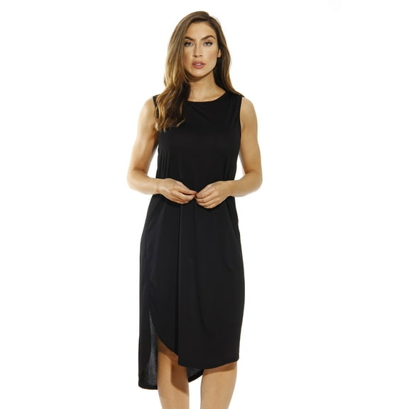 Just Love Modal Sleeveless High Low Dress / Dresses for Women (Black, 1X)