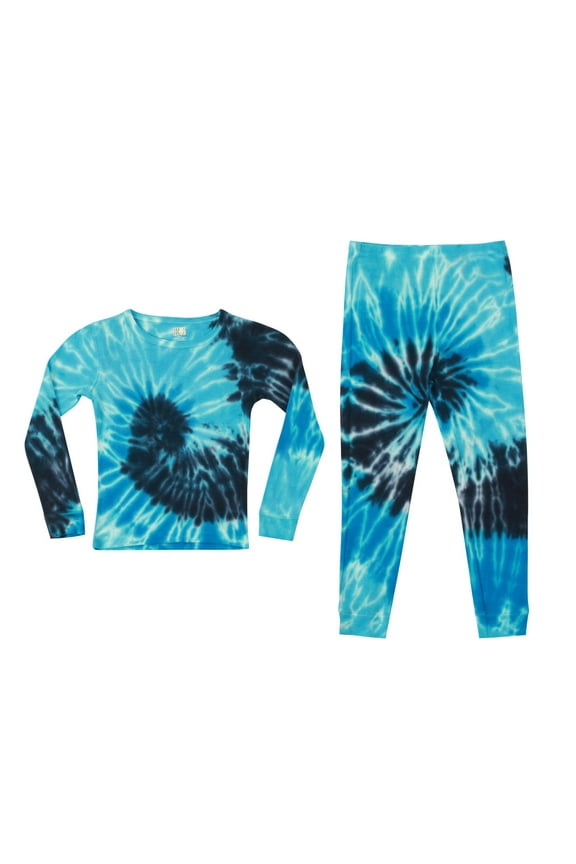 Mommy and Me Pajamas Set (Tie Dye Blue Swirl, Girls 10-12, Big Girls)