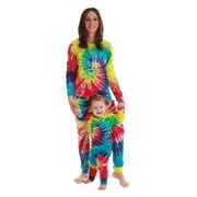 JUST LOVE Mommy and Me Pajamas Set (Tie Dye Bright Swirl, 10-12 Years)