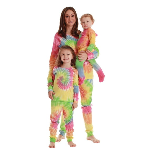 Just Love Mommy and Me Pajamas Set (Tie Dye Pastel Bright, Womens X-Large, Women)
