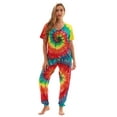 thumbnail image 1 of Just Love Womens 100% Cotton Tie Dye Short Sleeve Pajama Set  Vibrant, Breathable Sleepwear (Tie Dye Bright Swirl, Small), 1 of 3