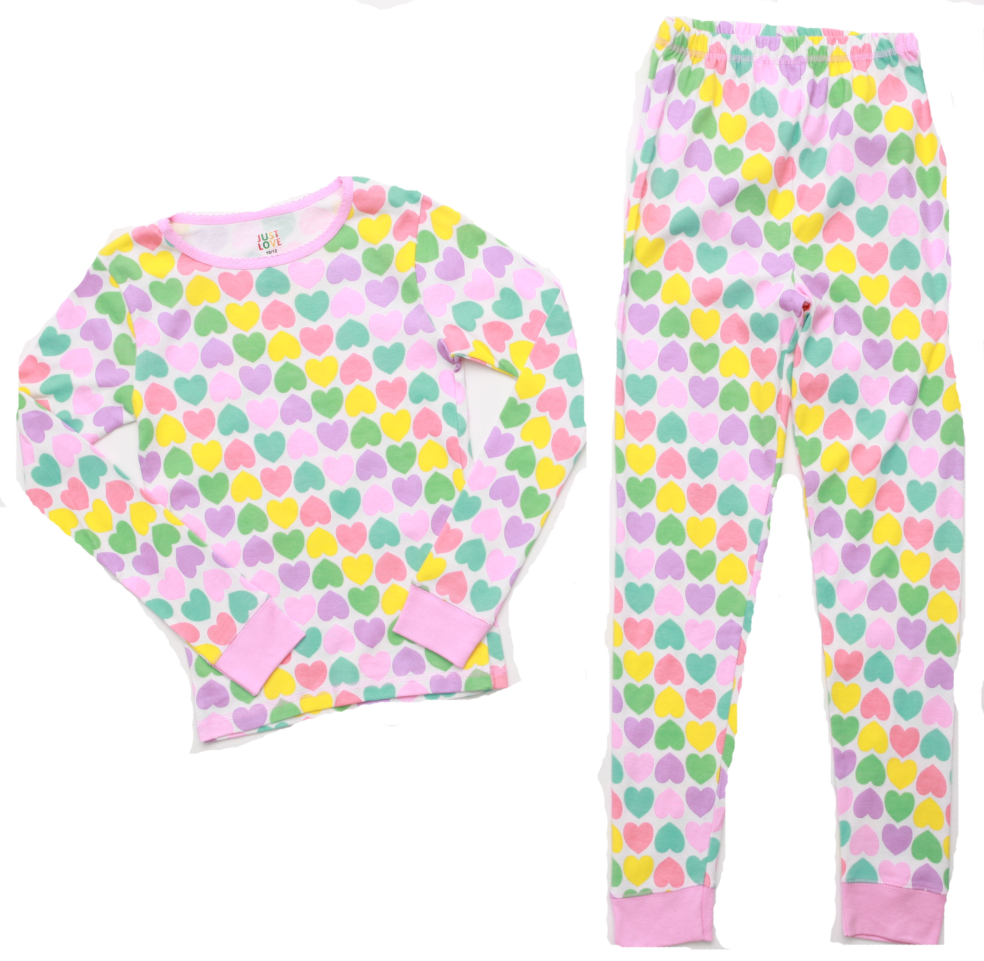 Just Love Pajamas for Girls Snug-Fit Cotton Kids’ PJ Set (White - I Love  Sleep, Girls 6X)
