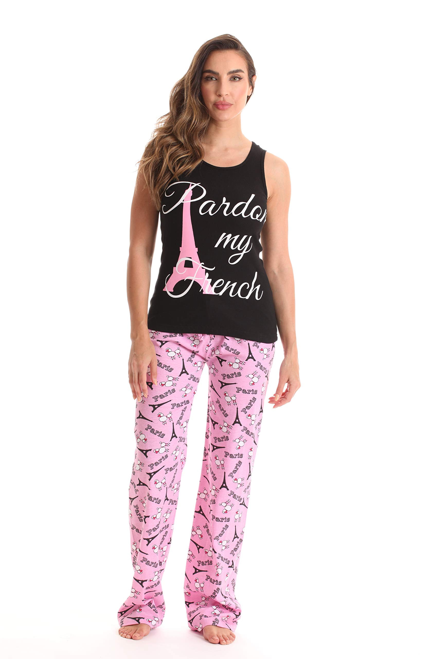 Just Love Pant Sets / Women Sleepwear / Womans Pajamas / Pjs (Black -  Pardon my French, Large) 