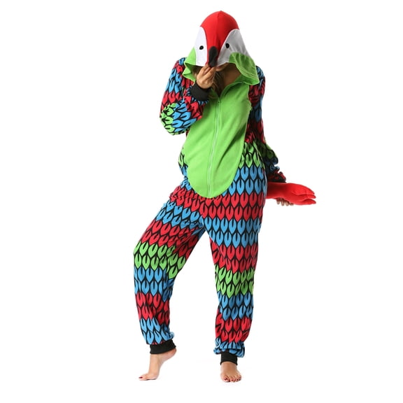 Just Love Parrot Microfleece Adult Bodysuit (Parrot, X-Large)