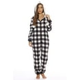 thumbnail image 1 of Just Love Plaid Adult Onesie / Pajamas (White Buffalo Plaid, Small), 1 of 3