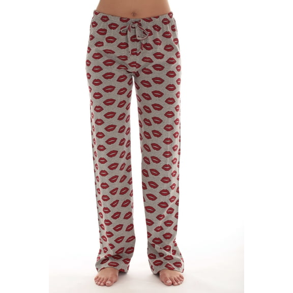 Just Love Plaid Women's Pajama Pants - Soft Sleepwear for Comfortable Nights (Grey - Lips, 1X)
