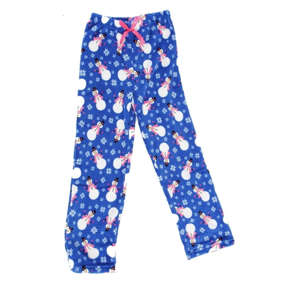 Just Love Plush Pajama Pants for Girls - Fleece PJs 45500-10118-NEW-5-6 (Snowman Snowflake, Girls 5-6)